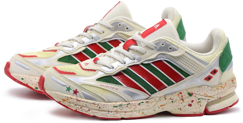 【訂製運動鞋】 adidas Spiritain 2000 派對 復古做舊 耐磨防滑 低筒 跑步鞋 男款 白紅綠 Shop 【訂製運動鞋】 adidas Spiritain 2000 派對 復古做舊 耐磨防滑 低筒 跑步鞋 男款 白紅綠