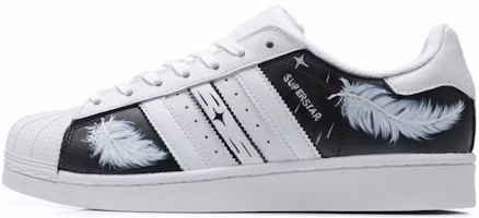 Buy 【定制球鞋】adidas originals 經典貝殼頭 星空 溫感可變色 黑白羽毛 低幫 板鞋 男女同款 黑白