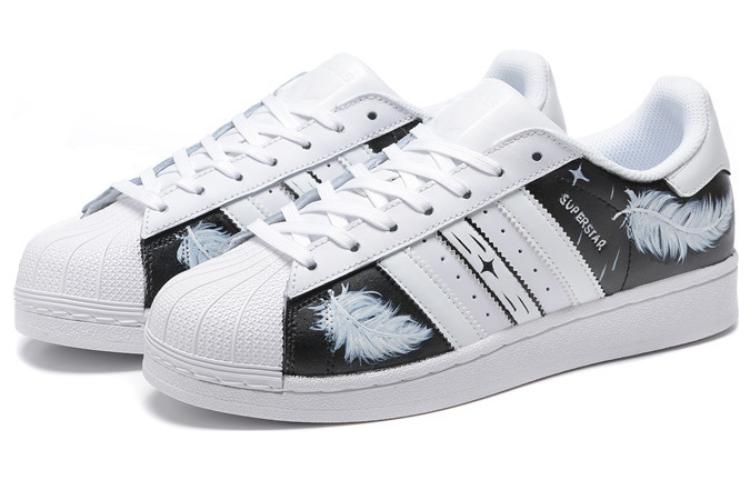 Lookbook 【定制球鞋】adidas originals 經典貝殼頭 星空 溫感可變色 黑白羽毛 低幫 板鞋 男女同款 黑白