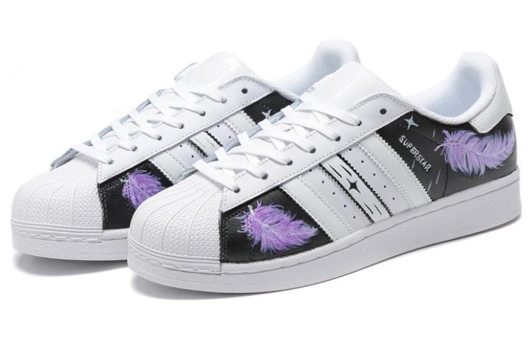 Purchase 【定制球鞋】adidas originals 經典貝殼頭 星空 溫感可變色 黑白羽毛 低幫 板鞋 男女同款 黑白