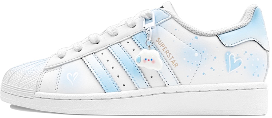 【客製化球鞋】adidas originals Superstar 冰晶愛心 漸變變色 獨特鞋盒 防滑耐磨 低筒 板鞋 男女款 白藍 Order 【客製化球鞋】adidas originals Superstar 冰晶愛心 漸變變色 獨特鞋盒 防滑耐磨 低筒 板鞋 男女款 白藍