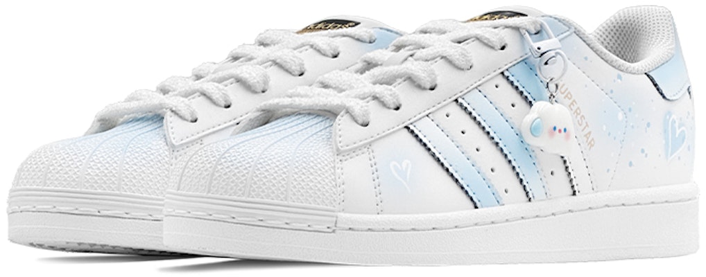 【客製化球鞋】adidas originals Superstar 冰晶愛心 漸變變色 獨特鞋盒 防滑耐磨 低筒 板鞋 男女款 白藍 Shop 【客製化球鞋】adidas originals Superstar 冰晶愛心 漸變變色 獨特鞋盒 防滑耐磨 低筒 板鞋 男女款 白藍