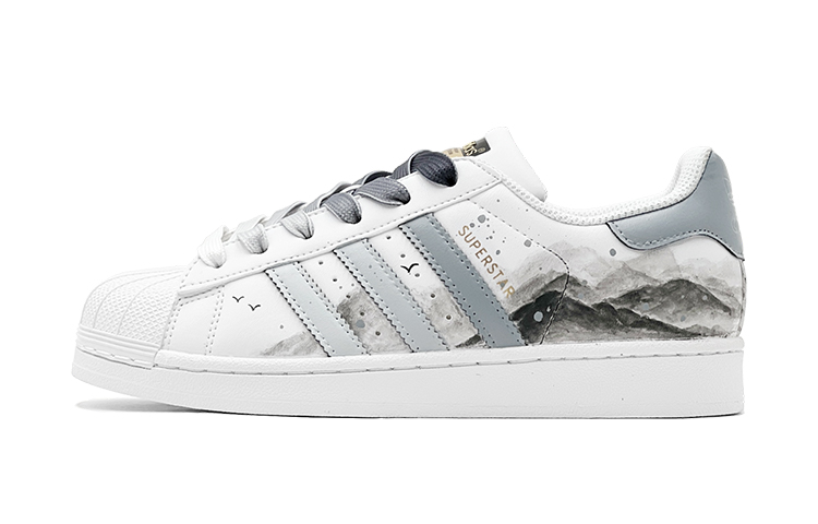 Buy [Sepatu Kustom] adidas Superstar Edisi Spesial Sekolah 'Pemandangan Tinta' EG4958(TeamS-水墨阿迪S-BOX)