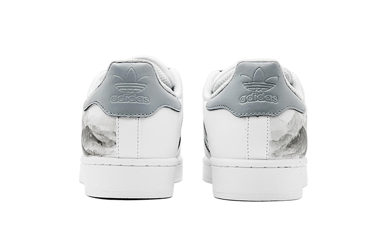 Shop [Sepatu Kustom] adidas Superstar Edisi Spesial Sekolah 'Pemandangan Tinta' EG4958(TeamS-水墨阿迪S-BOX)
