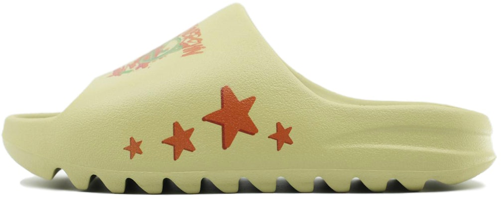 【訂製籃球鞋】 adidas originals SUPERSTAR Yeezy Slide 籃球藝術家 惡魔塗鴉 防滑耐磨舒適百搭一字拖鞋 男女同款 綠色 Order 【訂製籃球鞋】 adidas originals SUPERSTAR Yeezy Slide 籃球藝術家 惡魔塗鴉 防滑耐磨舒適百搭一字拖鞋 男女同款 綠色