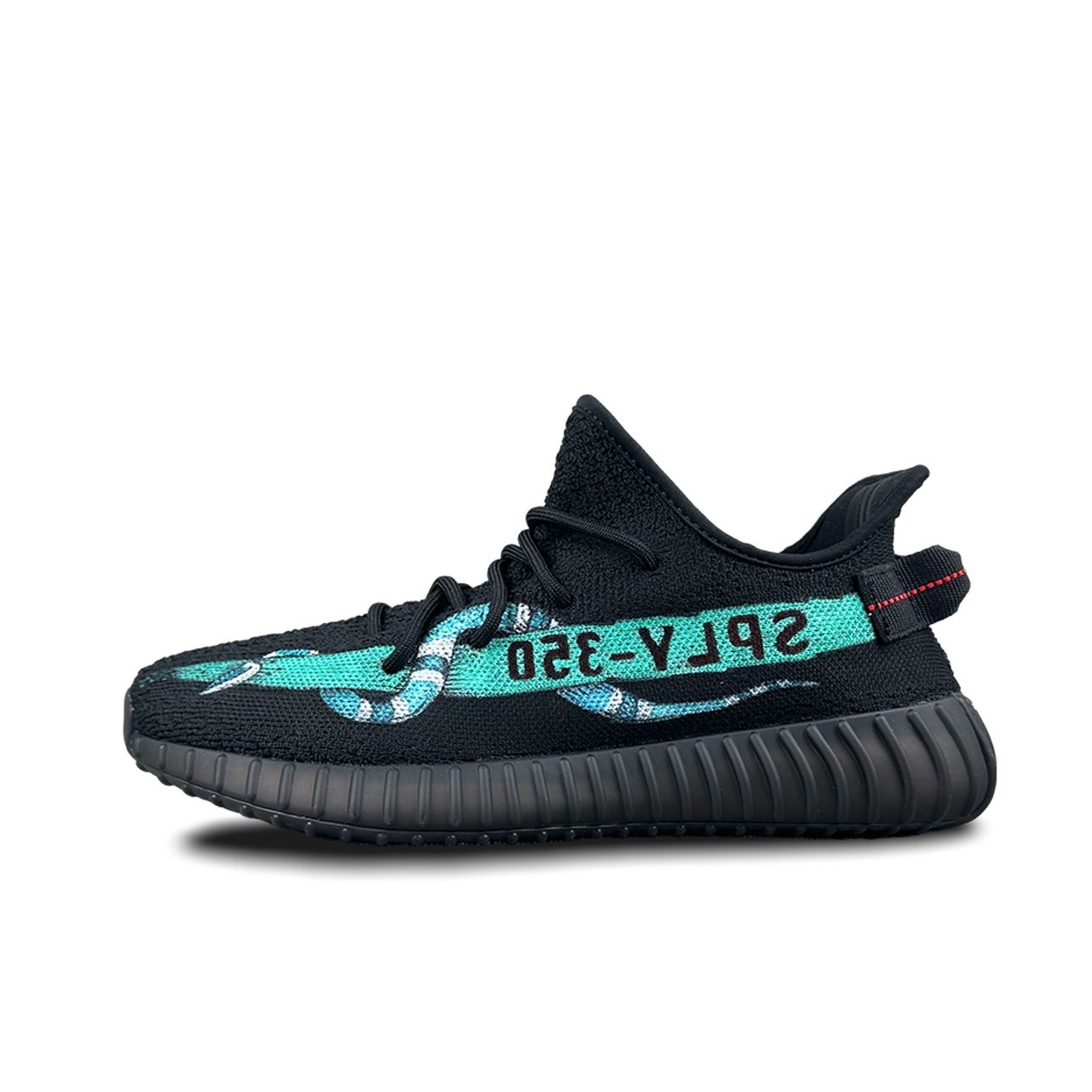 [Custom Shoes] adidas Yeezy Boost 350 Low 'Black Red Letter'