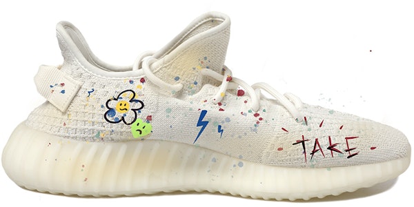 커스텀 아디다스 이지 350 V2 '베이지/레드/블루' HQ6316(Team拾玖-做旧涂鸦男女) Order 커스텀 아디다스 이지 350 V2 '베이지/레드/블루' HQ6316(Team拾玖-做旧涂鸦男女)