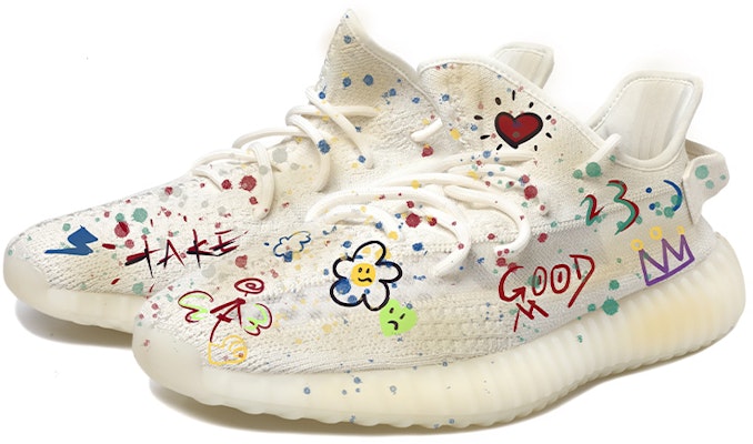 커스텀 아디다스 이지 350 V2 '베이지/레드/블루' HQ6316(Team拾玖-做旧涂鸦男女) Lookbook 커스텀 아디다스 이지 350 V2 '베이지/레드/블루' HQ6316(Team拾玖-做旧涂鸦男女)