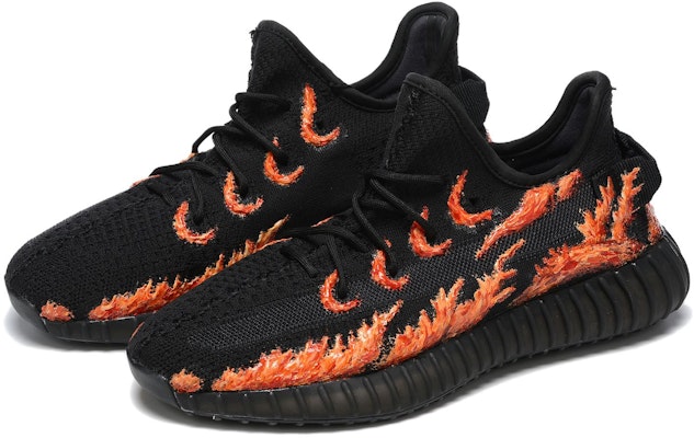 커스텀 아디다스 이지 부스트 350 V2 '블랙 사무라이 3D 플레임' HQ4540(Team54-3D火焰橙红) Lookbook 커스텀 아디다스 이지 부스트 350 V2 '블랙 사무라이 3D 플레임' HQ4540(Team54-3D火焰橙红)