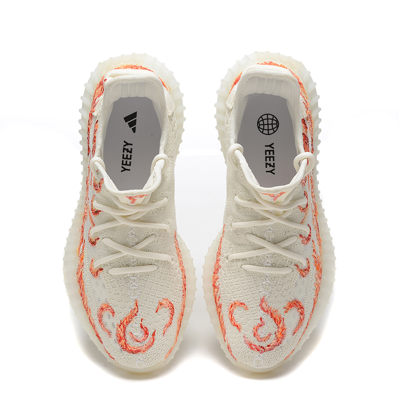 Shop 【客製化球鞋】adidas originals Yeezy Boost 350 V2 bone 3D 火力全開 低幫 運動休閒鞋 男女同款 白紅