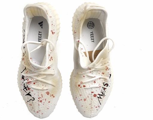 【定制球鞋】adidas originals Yeezy Boost 350 V2 編織 OKHR 低幫 運動休閒鞋 米紅黑 Shop 【定制球鞋】adidas originals Yeezy Boost 350 V2 編織 OKHR 低幫 運動休閒鞋 米紅黑