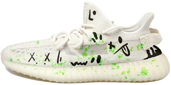 【定制球鞋】adidas originals Yeezy Boost 350 V2 OKHR 布料 減震防滑 低筒 運動休閒鞋 男女款 白綠黑 Buy 【定制球鞋】adidas originals Yeezy Boost 350 V2 OKHR 布料 減震防滑 低筒 運動休閒鞋 男女款 白綠黑