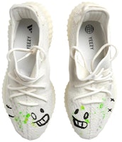 【定制球鞋】adidas originals Yeezy Boost 350 V2 OKHR 布料 減震防滑 低筒 運動休閒鞋 男女款 白綠黑 Shop 【定制球鞋】adidas originals Yeezy Boost 350 V2 OKHR 布料 減震防滑 低筒 運動休閒鞋 男女款 白綠黑