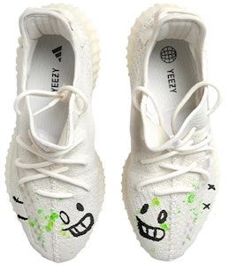 【定制球鞋】adidas originals Yeezy Boost 350 V2 OKHR 布料 減震防滑 低筒 運動休閒鞋 男女款 白綠黑 Shop 【定制球鞋】adidas originals Yeezy Boost 350 V2 OKHR 布料 減震防滑 低筒 運動休閒鞋 男女款 白綠黑