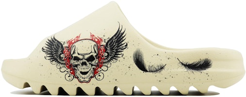 【客製球鞋】adidas originals Yeezy Slide 骷髏頭 SDS 黑暗藝術 轉瞬 魔域 卡通 復古 休閒 一字拖鞋 男女款 黑米 Buy 【客製球鞋】adidas originals Yeezy Slide 骷髏頭 SDS 黑暗藝術 轉瞬 魔域 卡通 復古 休閒 一字拖鞋 男女款 黑米