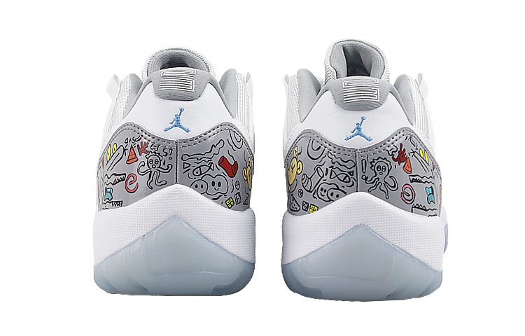 Shop [Kasut Custom] Air Jordan 11 Retro Low 'Kelabu Simen Grafiti' AV2187-140-466771