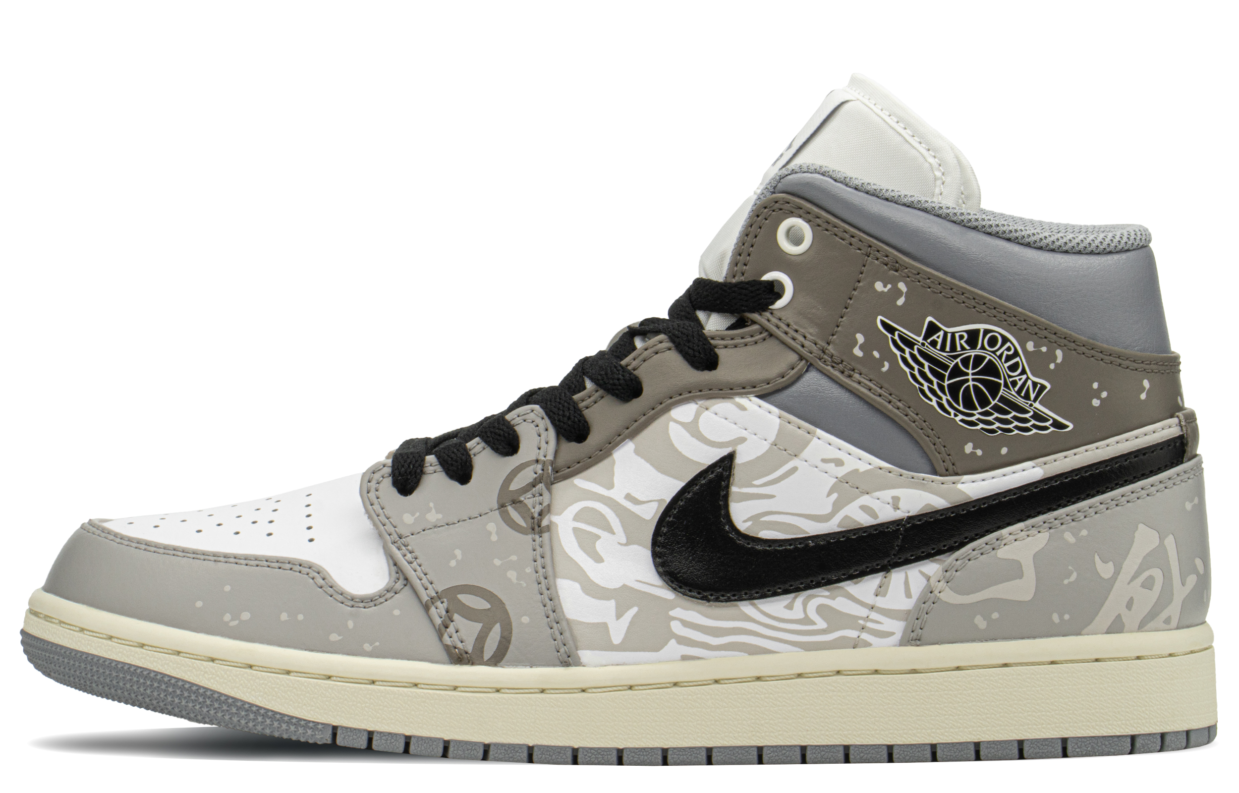 Order [Kasut Custom] Air Jordan 1 'Tahun Naga Kelabu Hitam' 554724-135(TeamA-AJ除夕年兽2S-BOX)