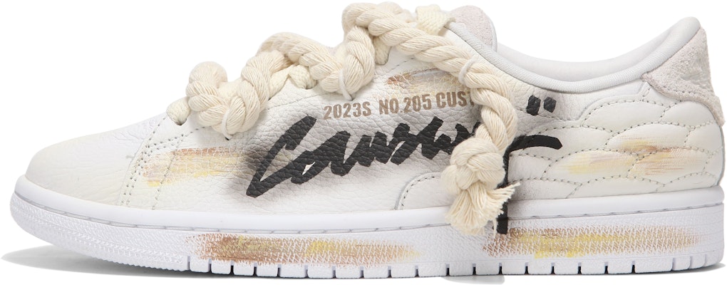 【定制球鞋】Jordan Air Jordan 1 Centre Court “White on White” 熱浪 灼燒做舊 划痕 麻繩 低幫 復古籃球鞋 男女同款 米色 Buy 【定制球鞋】Jordan Air Jordan 1 Centre Court “White on White” 熱浪 灼燒做舊 划痕 麻繩 低幫 復古籃球鞋 男女同款 米色