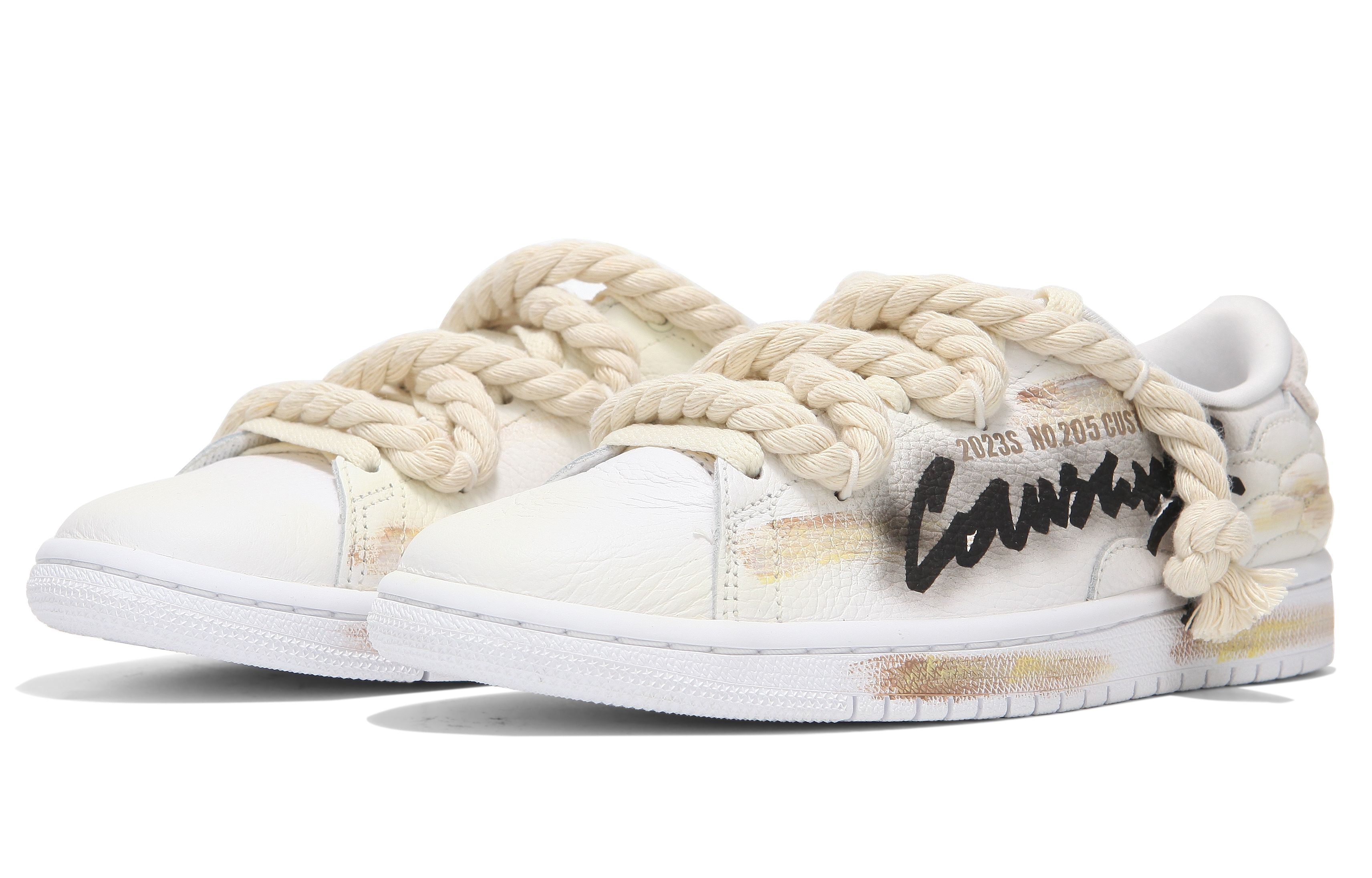 Lookbook [定制鞋款] Air Jordan 1 中央场 '白色烈焰' DJ2756-100(Team24-男款灼烧做旧)