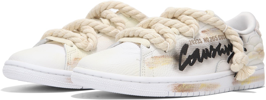 【定制球鞋】Jordan Air Jordan 1 Centre Court “White on White” 熱浪 灼燒做舊 划痕 麻繩 低幫 復古籃球鞋 男女同款 米色 Lookbook 【定制球鞋】Jordan Air Jordan 1 Centre Court “White on White” 熱浪 灼燒做舊 划痕 麻繩 低幫 復古籃球鞋 男女同款 米色