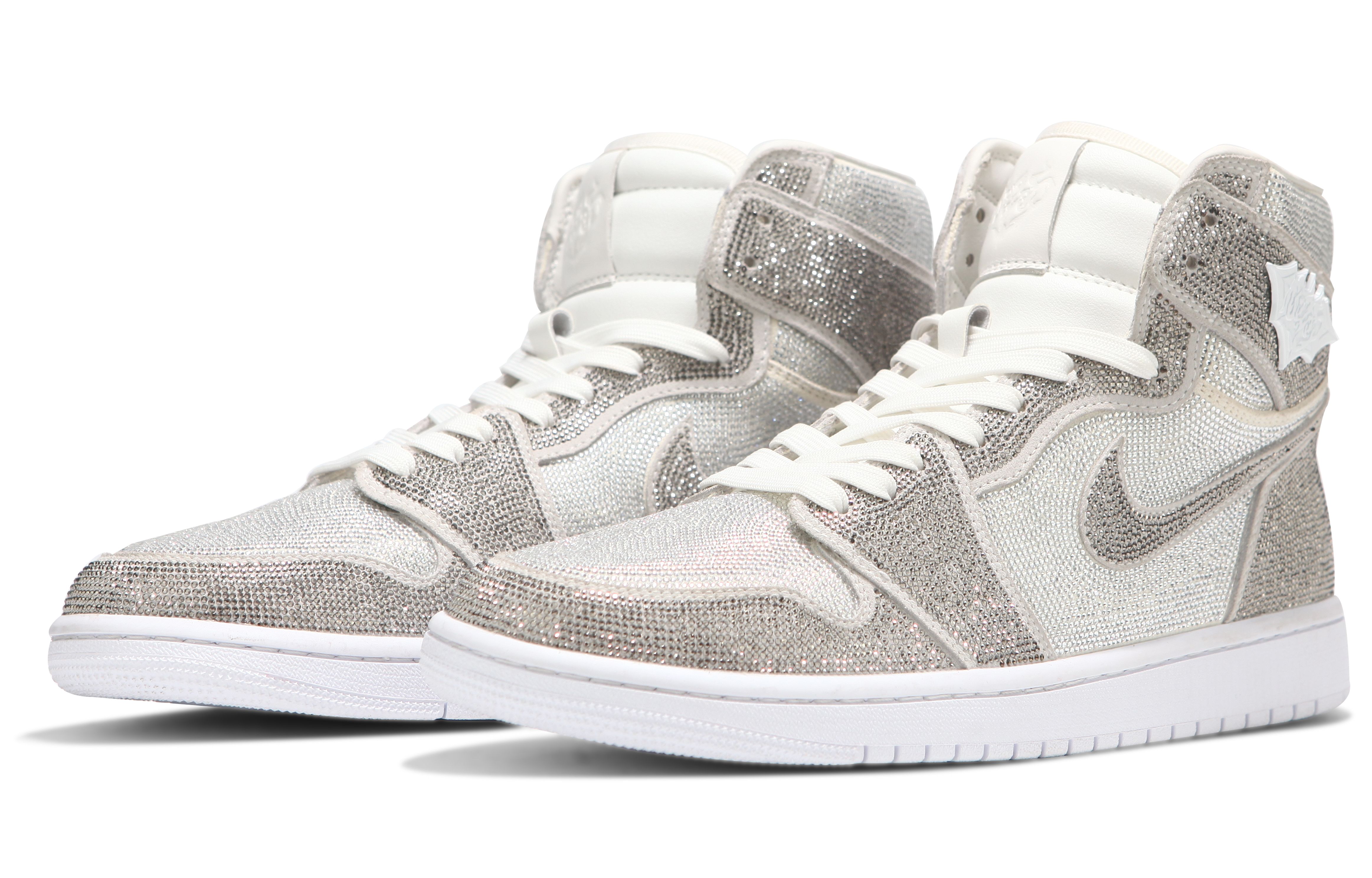 Purchase [Custom Shoes] Air Jordan 1 Centre Court Nr.205 ''Diamond Crystal''. DO7762-004(Teamfour-改造-男女款水晶鞋)