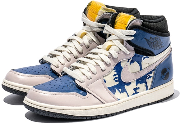 【訂製球鞋】Jordan Air Jordan 1 High 野鶴製造 藝術抽象主題 復古風 做舊鞋底 高幫 復古籃球鞋 男女同款 藍紫 Lookbook 【訂製球鞋】Jordan Air Jordan 1 High 野鶴製造 藝術抽象主題 復古風 做舊鞋底 高幫 復古籃球鞋 男女同款 藍紫