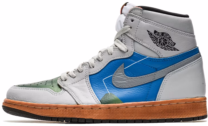 custom-shoes-air-jordan-1-high-abstract-art-distressed-white-blue