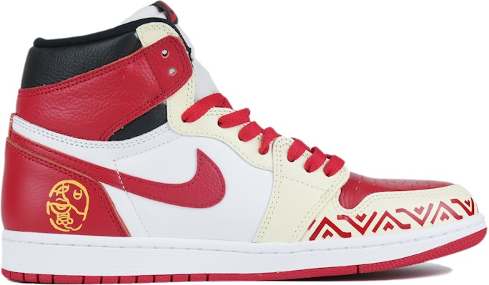 【定製球鞋】 Jordan Air Jordan 1 吉祥 國風 舒適 潮流 高幫 復古籃球鞋 男女同款 米紅 Order 【定製球鞋】 Jordan Air Jordan 1 吉祥 國風 舒適 潮流 高幫 復古籃球鞋 男女同款 米紅