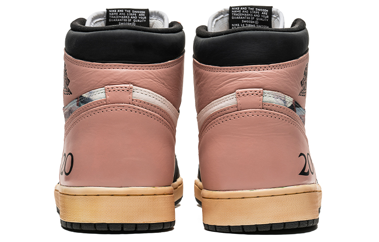 Shop Zapatillas Personalizadas Air Jordan 1 High 'Arte Abstracto Rosa Negro' 555088-603(TeamB-男女款专辑黑粉)