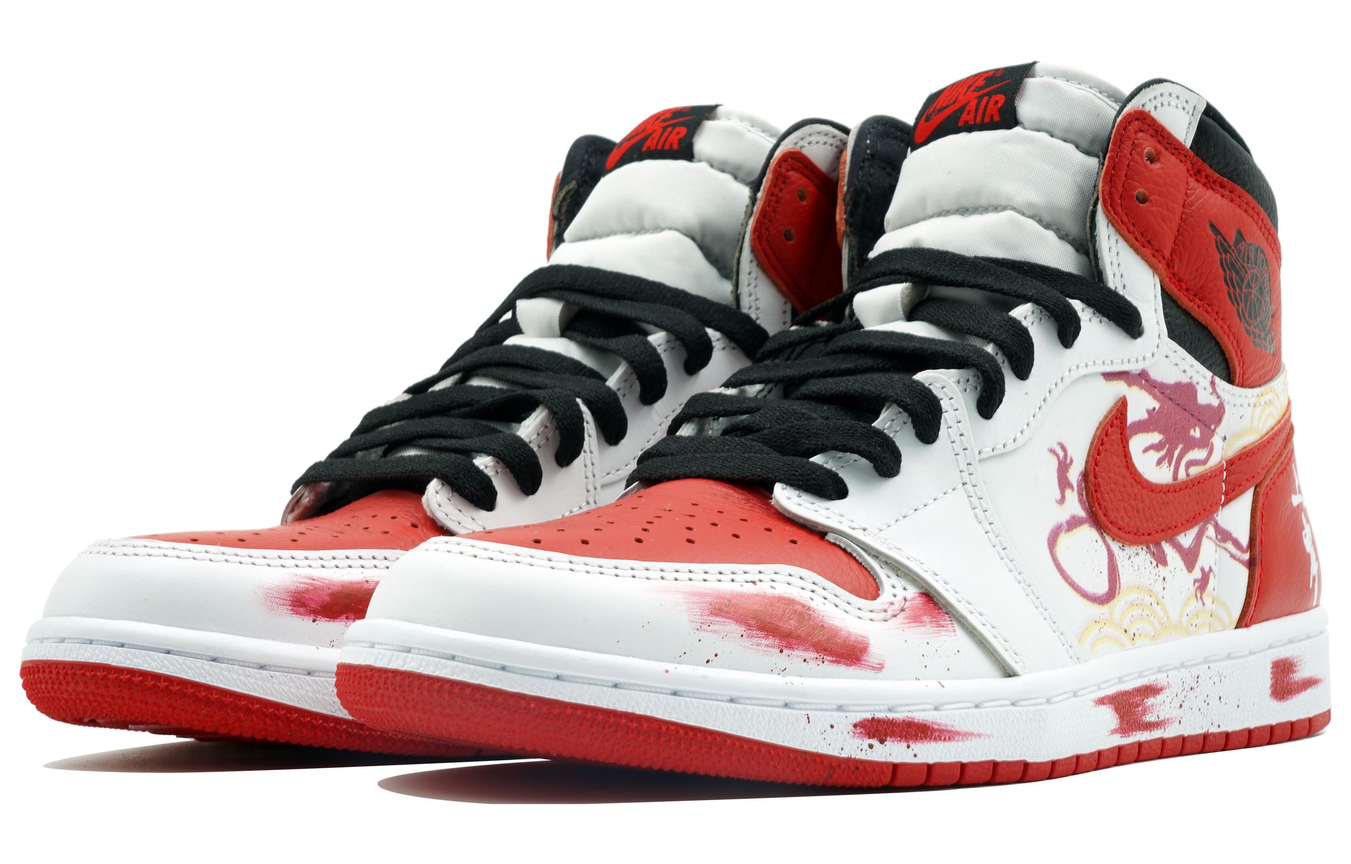 Lookbook 【訂製球鞋】Jordan Air Jordan 1 吉祥 龍年限定 中國龍 高筒 復古籃球鞋 男女同款 白紅