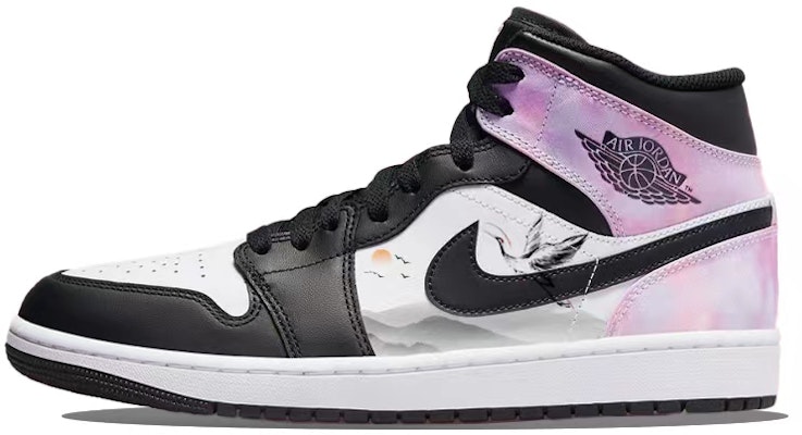 【定制球鞋】Jordan Air Jordan 1 新中式 國風古色 仙鶴松山 扎染 高幫 復古籃球鞋 男款 黑白粉 Buy 【定制球鞋】Jordan Air Jordan 1 新中式 國風古色 仙鶴松山 扎染 高幫 復古籃球鞋 男款 黑白粉