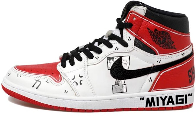 【訂製球鞋】 Jordan Air Jordan 1 熱血青春系列 塗鴉 動漫二次元 7號 高幫 復古籃球鞋 男女同款 白紅 Buy 【訂製球鞋】 Jordan Air Jordan 1 熱血青春系列 塗鴉 動漫二次元 7號 高幫 復古籃球鞋 男女同款 白紅