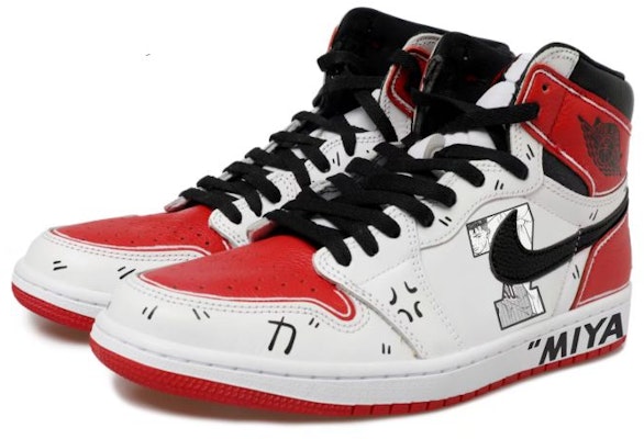 【訂製球鞋】 Jordan Air Jordan 1 熱血青春系列 塗鴉 動漫二次元 7號 高幫 復古籃球鞋 男女同款 白紅 Lookbook 【訂製球鞋】 Jordan Air Jordan 1 熱血青春系列 塗鴉 動漫二次元 7號 高幫 復古籃球鞋 男女同款 白紅