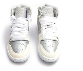 【客制球鞋】Jordan Air Jordan 1 High 氣泡水母 公主 小香風 高筒 復古籃球鞋 GS 米白銀 Shop 【客制球鞋】Jordan Air Jordan 1 High 氣泡水母 公主 小香風 高筒 復古籃球鞋 GS 米白銀