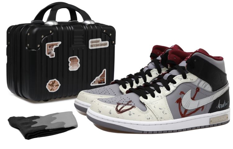 Buy [Zapatos Personalizados] Air Jordan 1 High 'Ancla Marina Azul' DQ8426-615(Team拾玖-黑灰船锚S-BOX)