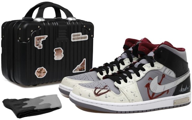 【客製球鞋】 Jordan Air Jordan 1 OKHR 海軍風 HRZZ 錨 灑墨 高筒 復古籃球鞋 男女共款 Buy 【客製球鞋】 Jordan Air Jordan 1 OKHR 海軍風 HRZZ 錨 灑墨 高筒 復古籃球鞋 男女共款