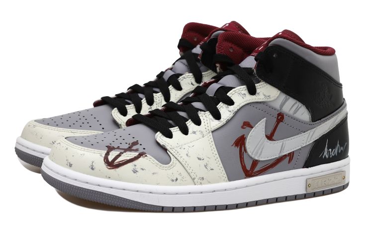 Shop [Zapatos Personalizados] Air Jordan 1 High 'Ancla Marina Azul' DQ8426-615(Team拾玖-黑灰船锚S-BOX)