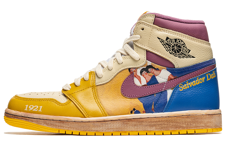 Buy 【定制鞋款】Air Jordan 1 高帮“复古油画” 555088-706(TeamB-男女款人物油画)