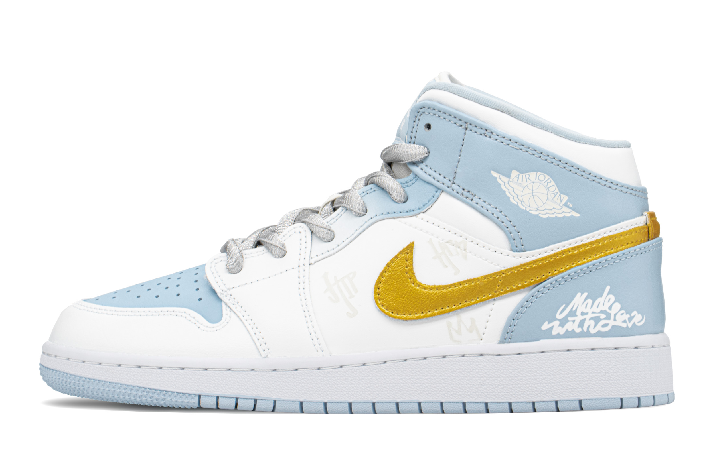 Order [Sepatu Khusus] Air Jordan 1 High 'Romantic Ocean Blue Splatter' 555112-401(TeamA-AJ海蓝奇缘S-BOX)