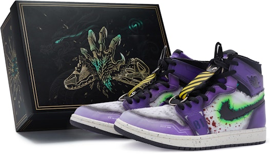 【訂製球鞋】 Jordan Air Jordan 1 科技未來感 一號機 特殊鞋盒 高筒 復古籃球鞋 男款 白紫綠紅 Buy 【訂製球鞋】 Jordan Air Jordan 1 科技未來感 一號機 特殊鞋盒 高筒 復古籃球鞋 男款 白紫綠紅