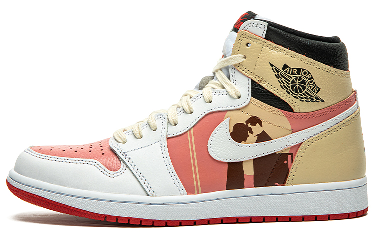 Order 에어 조던 1 하이 '발렌타인 추상 흰노랑' (69 characters) 555088-161(TeamB-男女款专辑O-BOX)