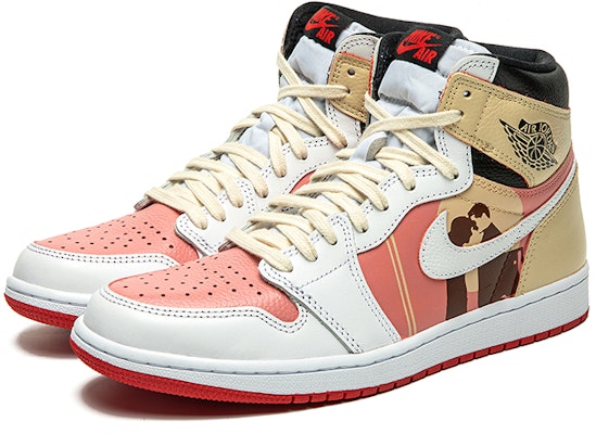 【訂製球鞋】 Jordan Air Jordan 1 High 野鶴製造 情人節主題 抽象畫 高幫 復古籃球鞋 男女同款 白黃 特殊禮盒版 Shop 【訂製球鞋】 Jordan Air Jordan 1 High 野鶴製造 情人節主題 抽象畫 高幫 復古籃球鞋 男女同款 白黃 特殊禮盒版