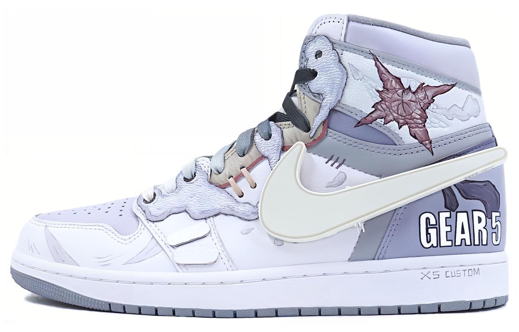 Buy 커스텀 에어조던1 화이트/퍼플/그레이 루피 LED 555088-037-444052