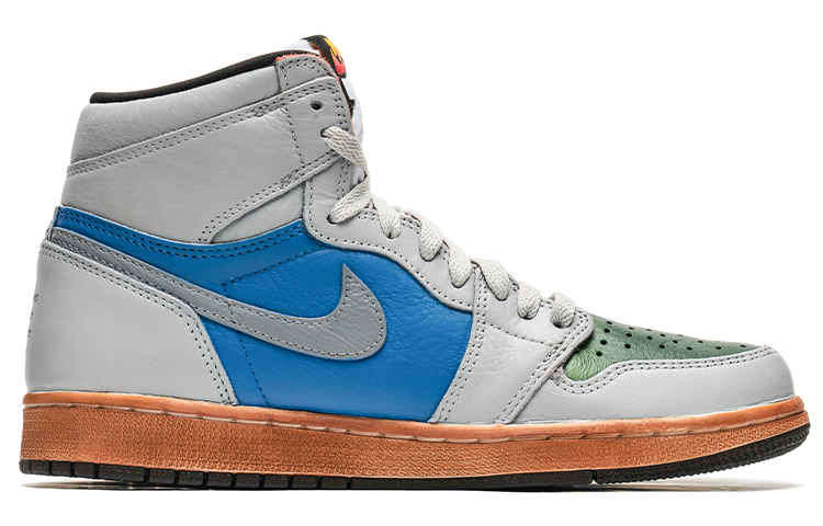 Lookbook 【訂製球鞋】Jordan Air Jordan 1 High 野鶴製造 藝術抽象主題 復古風 做舊鞋底 送禮 高幫 復古籃球鞋 男女同款 白藍
