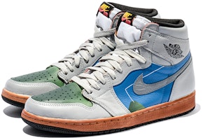 【訂製球鞋】Jordan Air Jordan 1 High 野鶴製造 藝術抽象主題 復古風 做舊鞋底 送禮 高幫 復古籃球鞋 男女同款 白藍 Shop 【訂製球鞋】Jordan Air Jordan 1 High 野鶴製造 藝術抽象主題 復古風 做舊鞋底 送禮 高幫 復古籃球鞋 男女同款 白藍