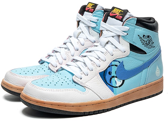 에어 조던 1 하이 '청백추상' (커스텀) 555088-603(TeamB-白蓝艺术) Lookbook 에어 조던 1 하이 '청백추상' (커스텀) 555088-603(TeamB-白蓝艺术)