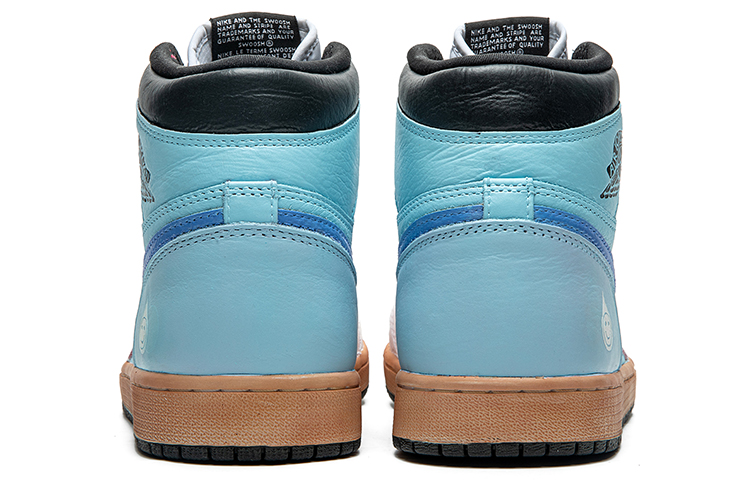 Shop [Sepatu Kustom] Air Jordan 1 High 'Wild Crane Abstrak Biru-Putih' 555088-603(TeamB-白蓝艺术)