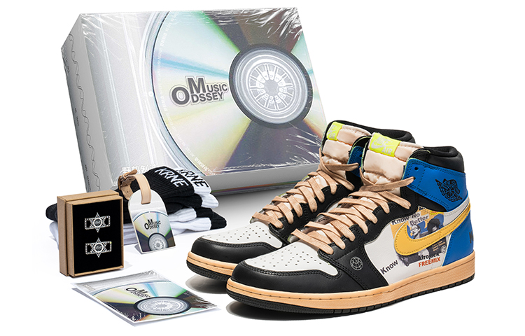 Buy Zapatillas personalizadas Air Jordan 1 High OG 'Black Blue Toe Patina' 555088-702(TeamB-专辑深黑蓝O-BOX)