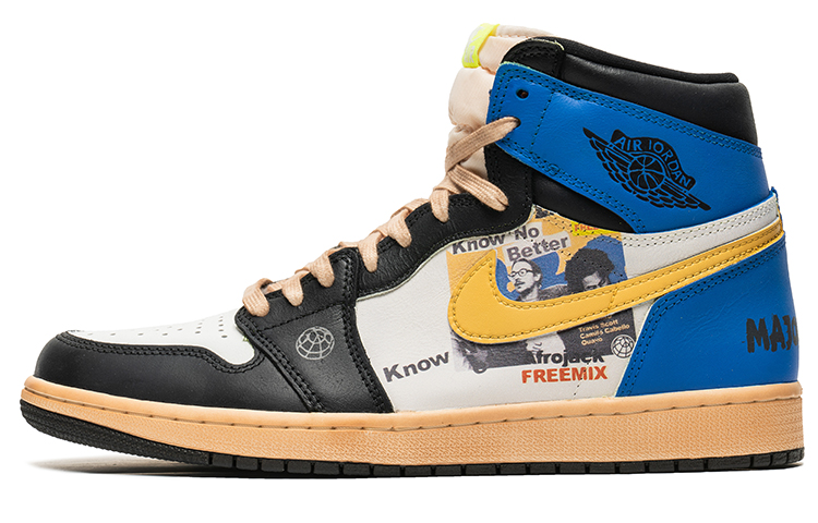 Order Zapatillas personalizadas Air Jordan 1 High OG 'Black Blue Toe Patina' 555088-702(TeamB-专辑深黑蓝O-BOX)