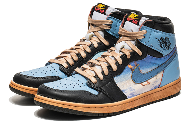 Lookbook [定制鞋款] Air Jordan 1 高帮 OG '黑蓝脚趾云' 555088-603(TeamB-专辑云海白蓝)